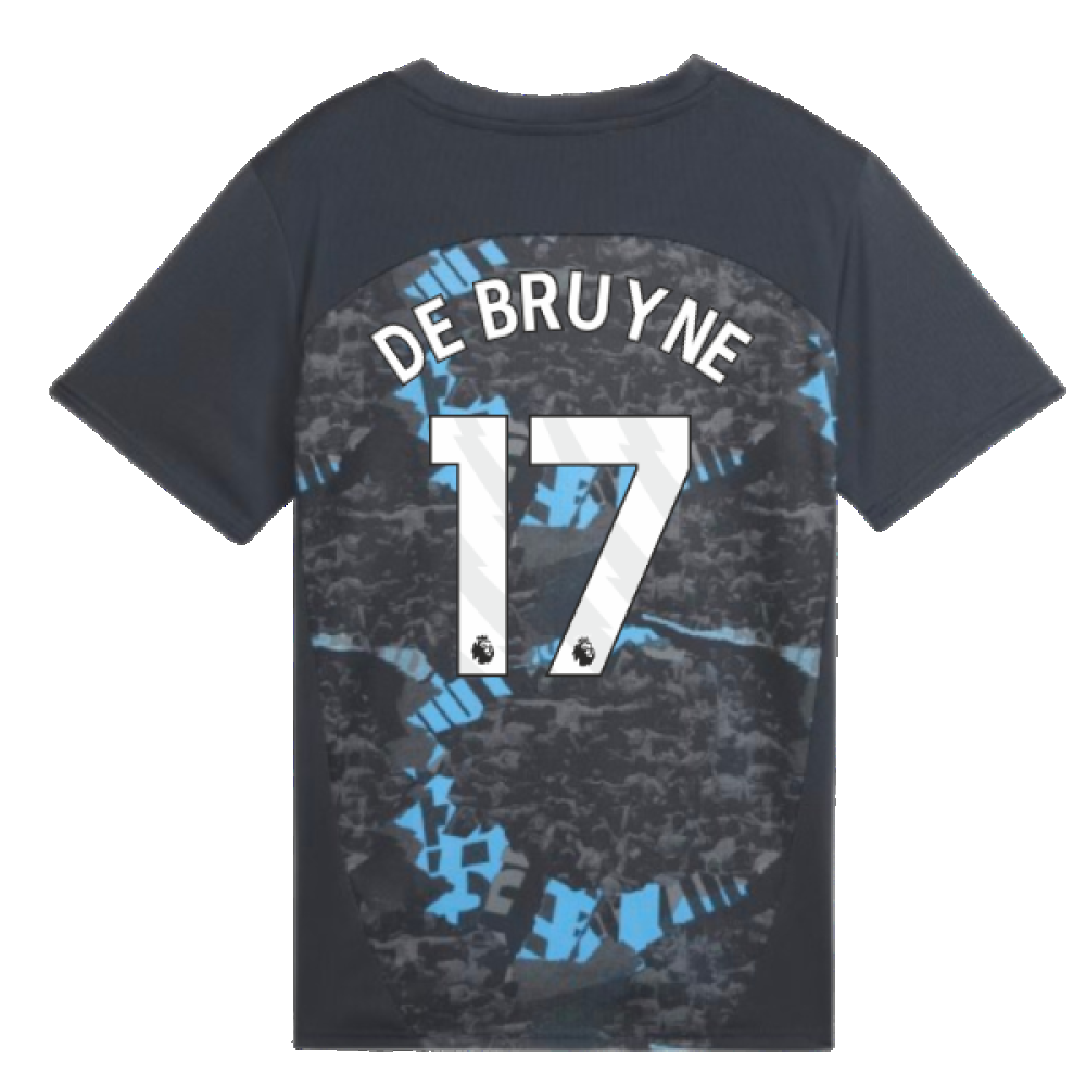 2024-2025 Man City Prematch SS Jersey (Strong Gray) - Kids (De Bruyne 17)