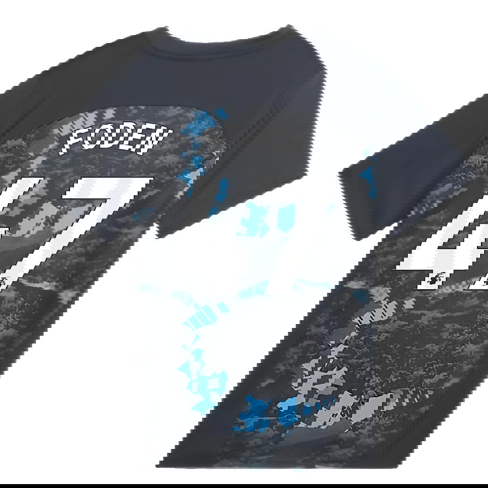 2024-2025 Man City Prematch SS Jersey (Strong Gray) - Kids (Foden 47)