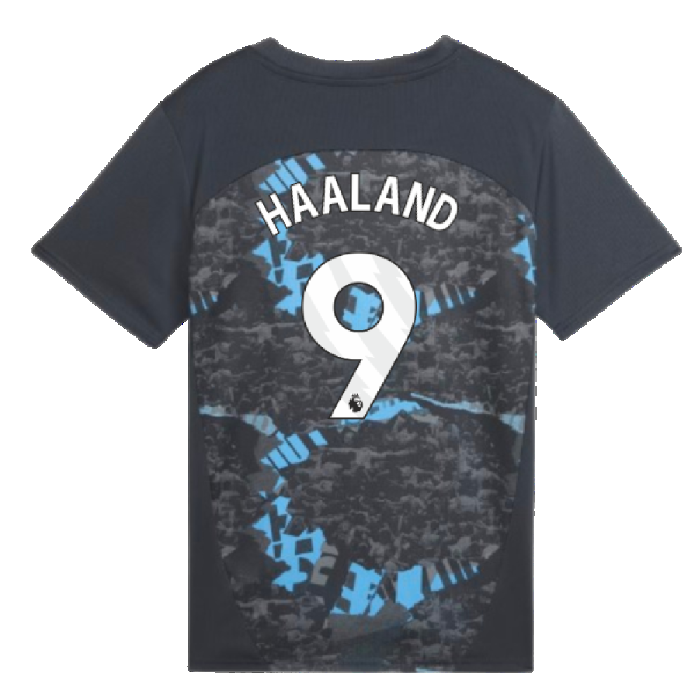 2024-2025 Man City Prematch SS Jersey (Strong Gray) - Kids (Haaland 9)
