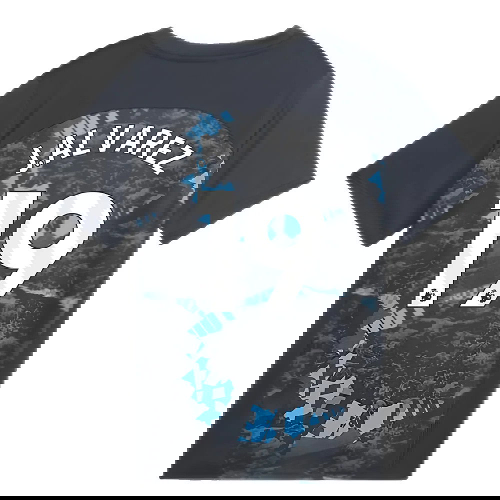2024-2025 Man City Prematch SS Jersey (Strong Gray) - Kids (J.Alvarez 19)