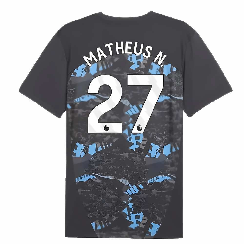 2024-2025 Man City Prematch SS Jersey (Strong Gray) (Matheus N. 27)