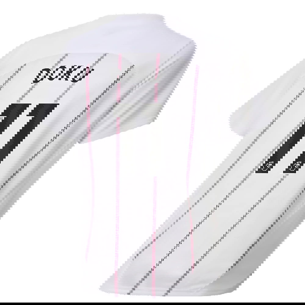 2024-2025 Man City Prematch SS Jersey (White) - Kids (Doku 11)