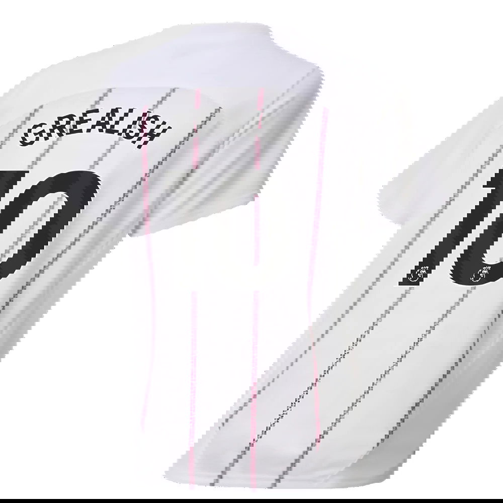 2024-2025 Man City Prematch SS Jersey (White) - Kids (Grealish 10)
