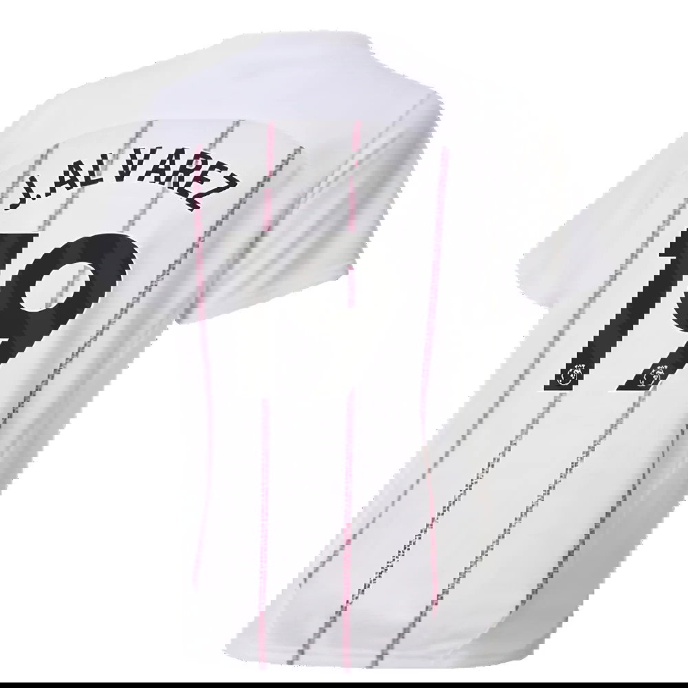 2024-2025 Man City Prematch SS Jersey (White) - Kids (J.Alvarez 19)