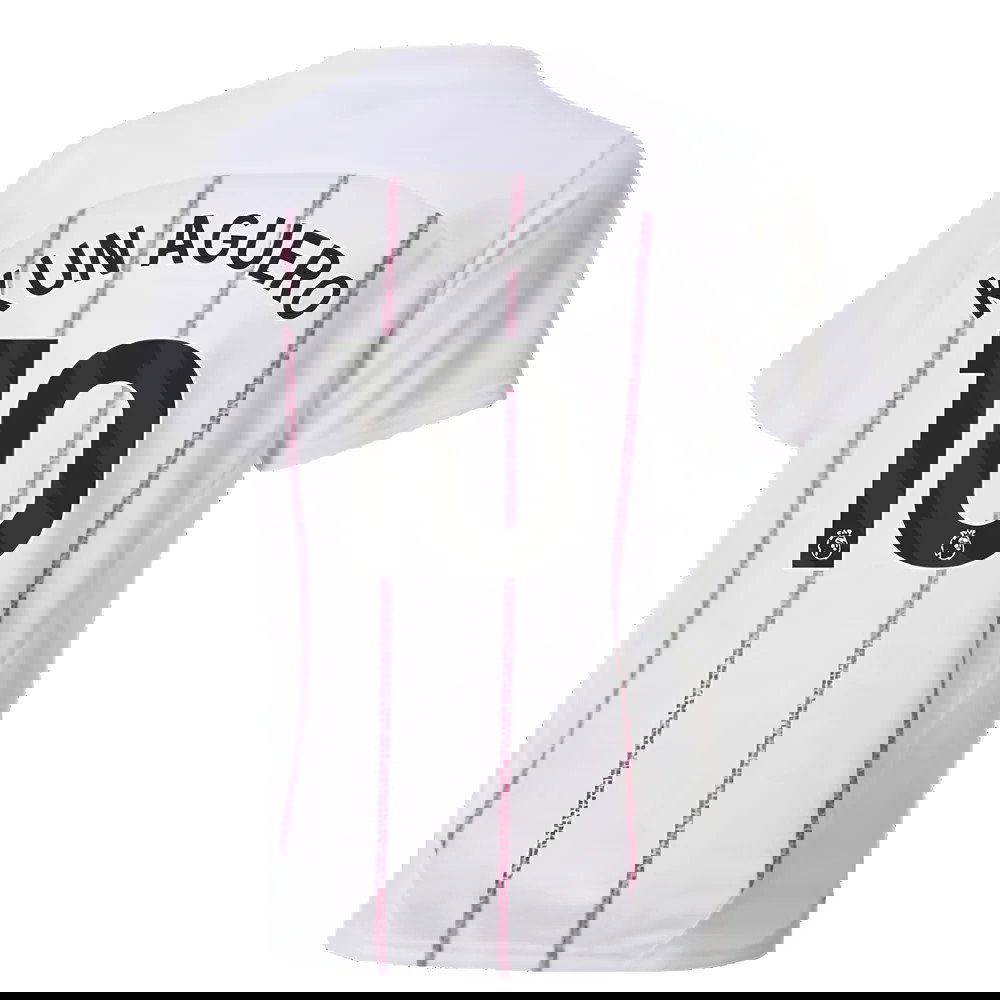 2024-2025 Man City Prematch SS Jersey (White) - Kids (Kun Aguero 10)