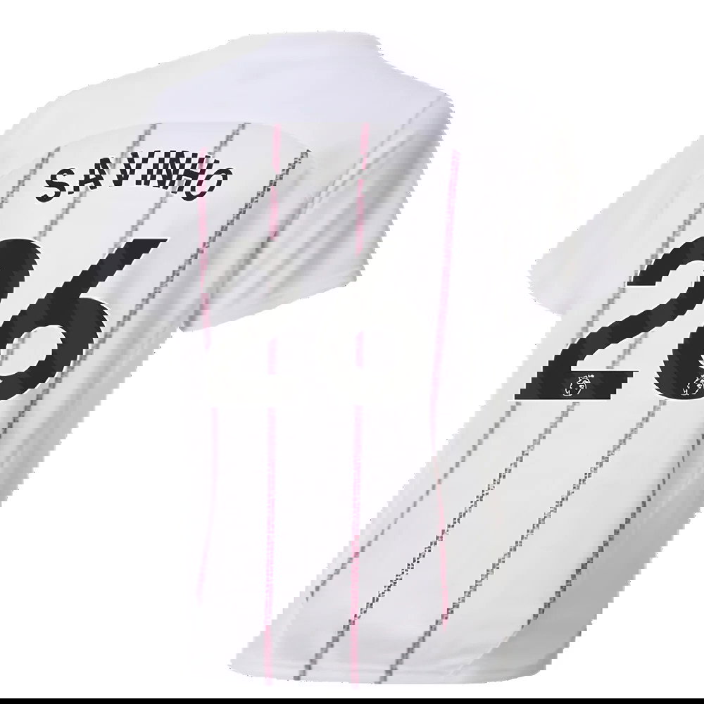 2024-2025 Man City Prematch SS Jersey (White) - Kids (Savinho 26)