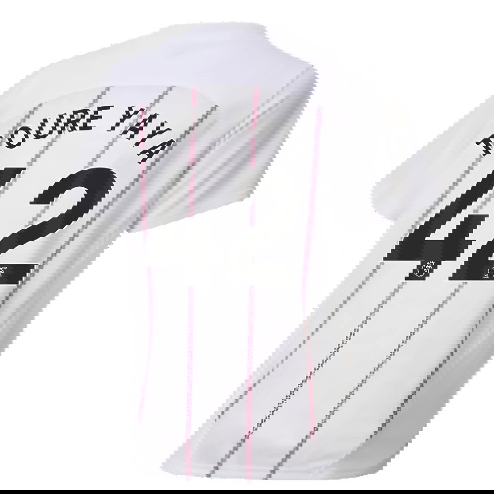 2024-2025 Man City Prematch SS Jersey (White) - Kids (Toure Yaya 42)