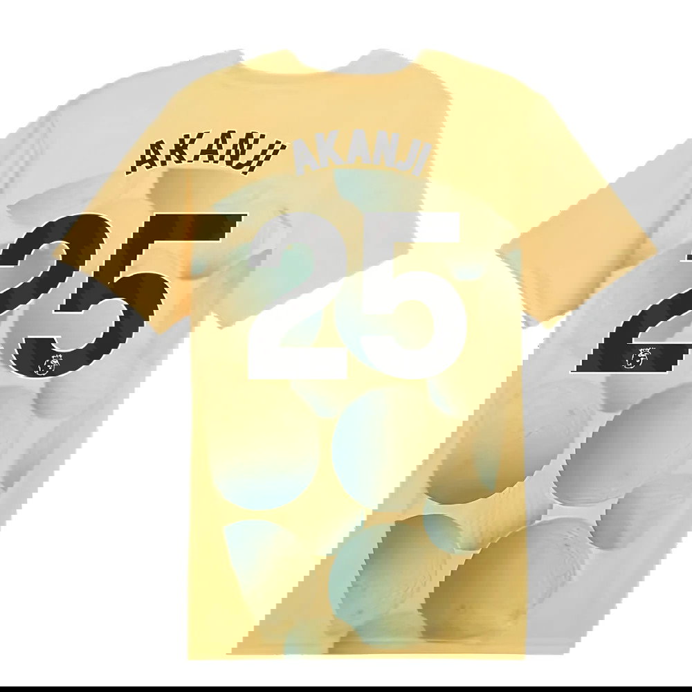 2024-2025 Man City Prematch SS Shirt (Flaxen) (Akanji 25)