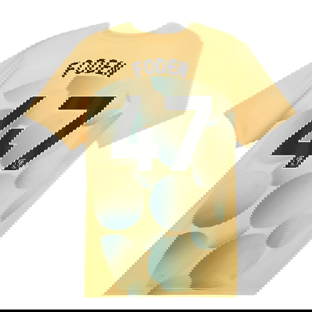 2024-2025 Man City Prematch SS Shirt (Flaxen) (Foden 47)