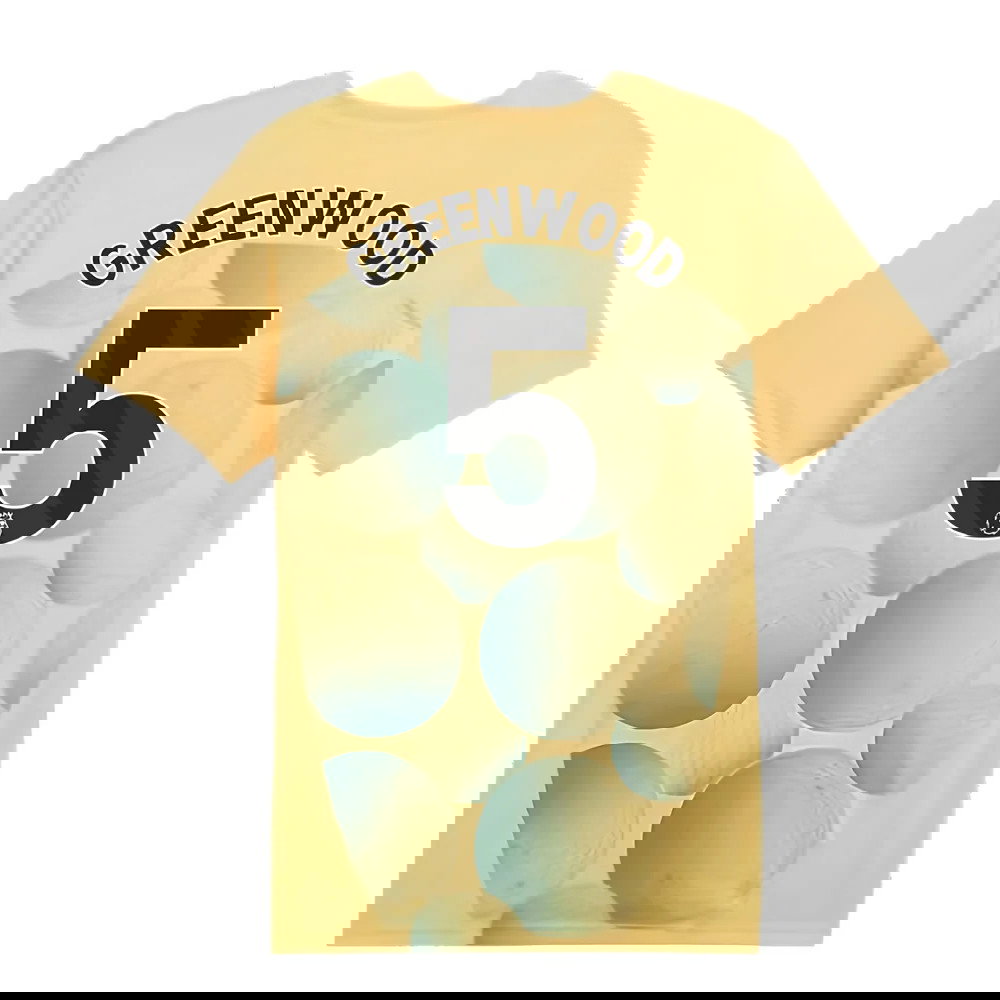 2024-2025 Man City Prematch SS Shirt (Flaxen) (Greenwood 5)