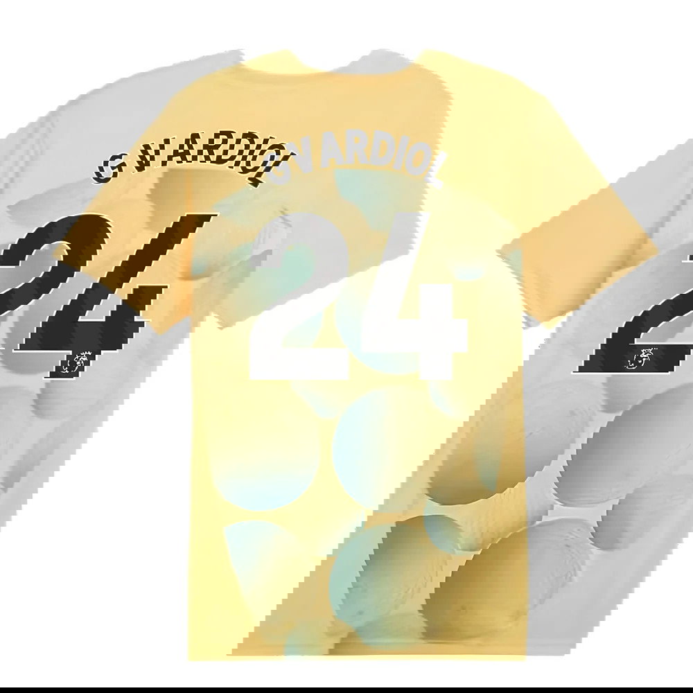 2024-2025 Man City Prematch SS Shirt (Flaxen) (Gvardiol 24)