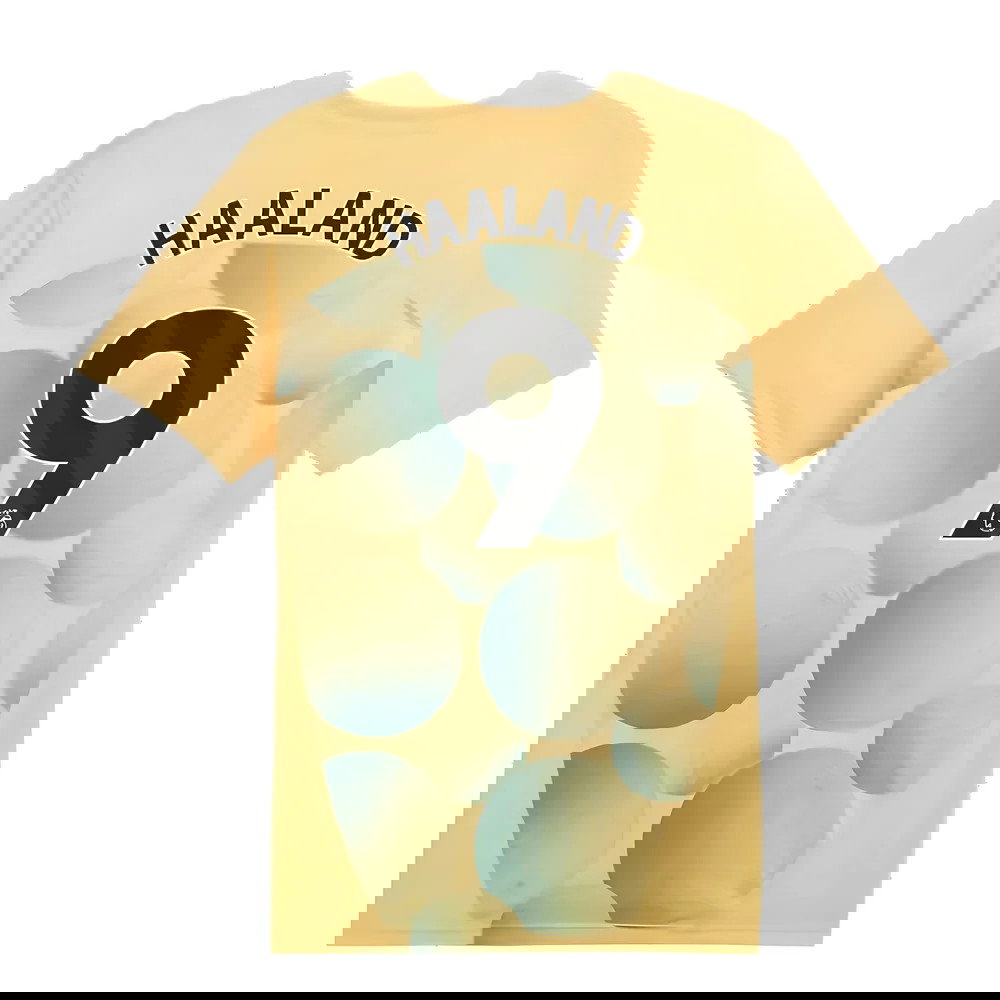 2024-2025 Man City Prematch SS Shirt (Flaxen) (Haaland 9)