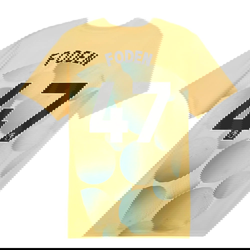 2024-2025 Man City Prematch SS Shirt (Flaxen) - Kids (Foden 47)