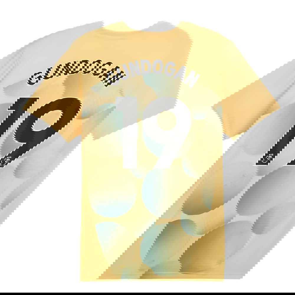 2024-2025 Man City Prematch SS Shirt (Flaxen) - Kids (Gundogan 19)