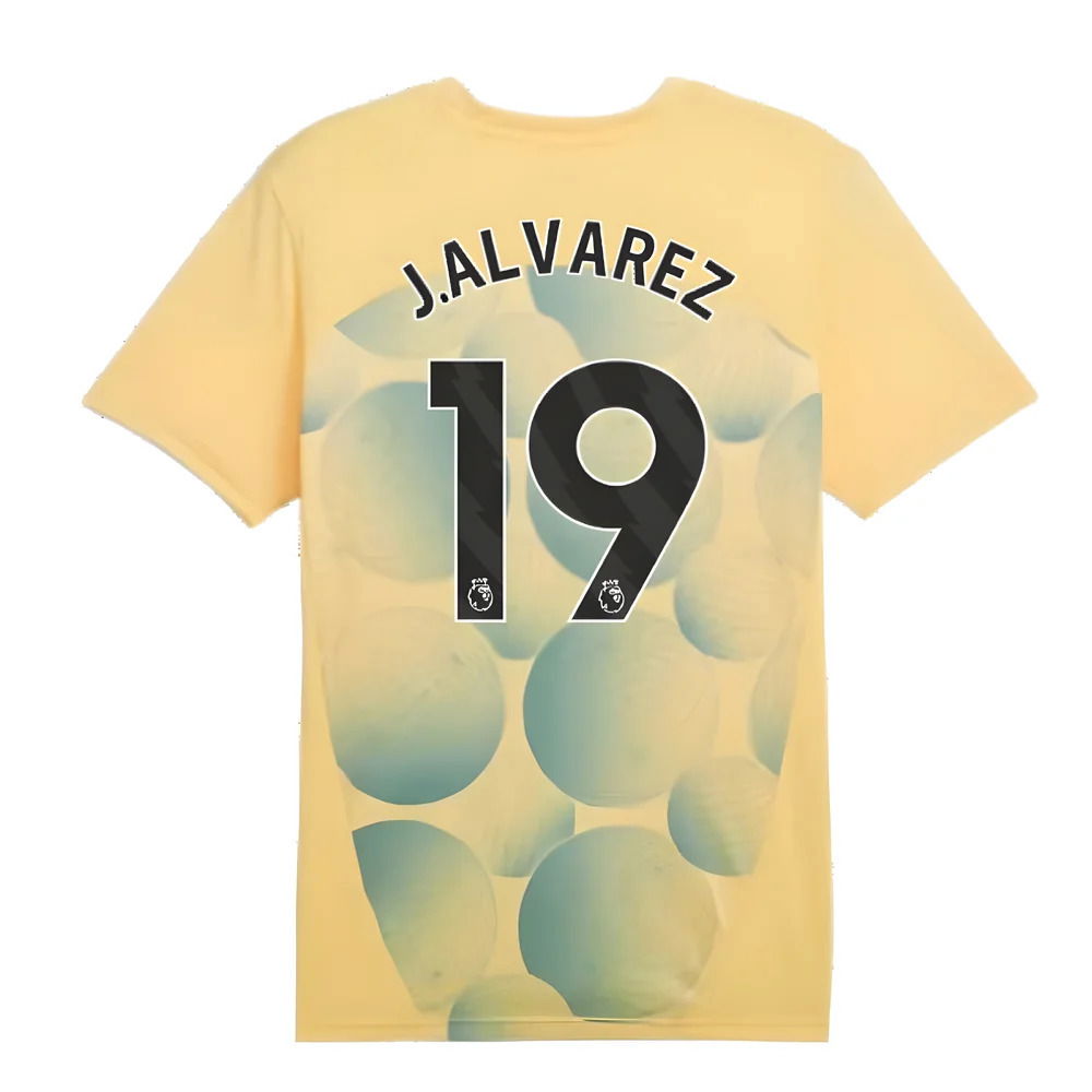 2024-2025 Man City Prematch SS Shirt (Flaxen) - Kids (J.Alvarez 19)