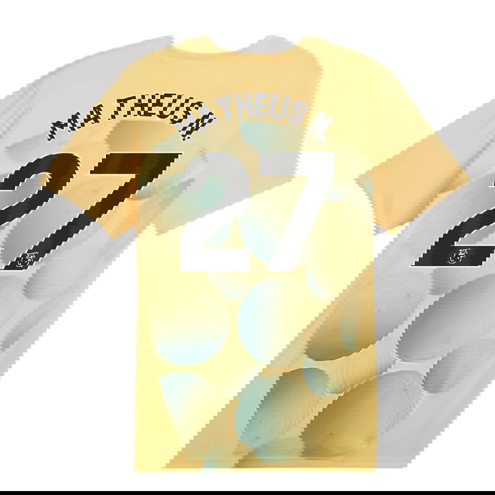 2024-2025 Man City Prematch SS Shirt (Flaxen) (Matheus N. 27)