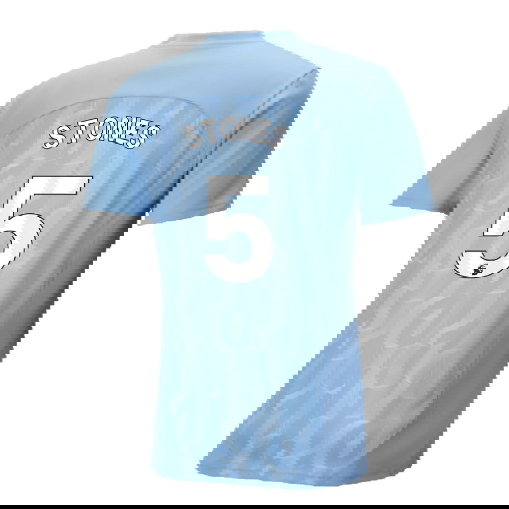 2024-2025 Man City Prematch SS Shirt (Light Blue) (Stones 5)