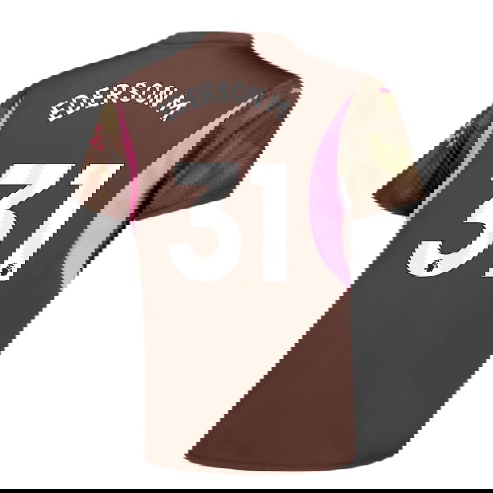 2024-2025 Man City Third Goalkeeper Shirt (Espresso Brown) - Kids (Ederson M. 31)