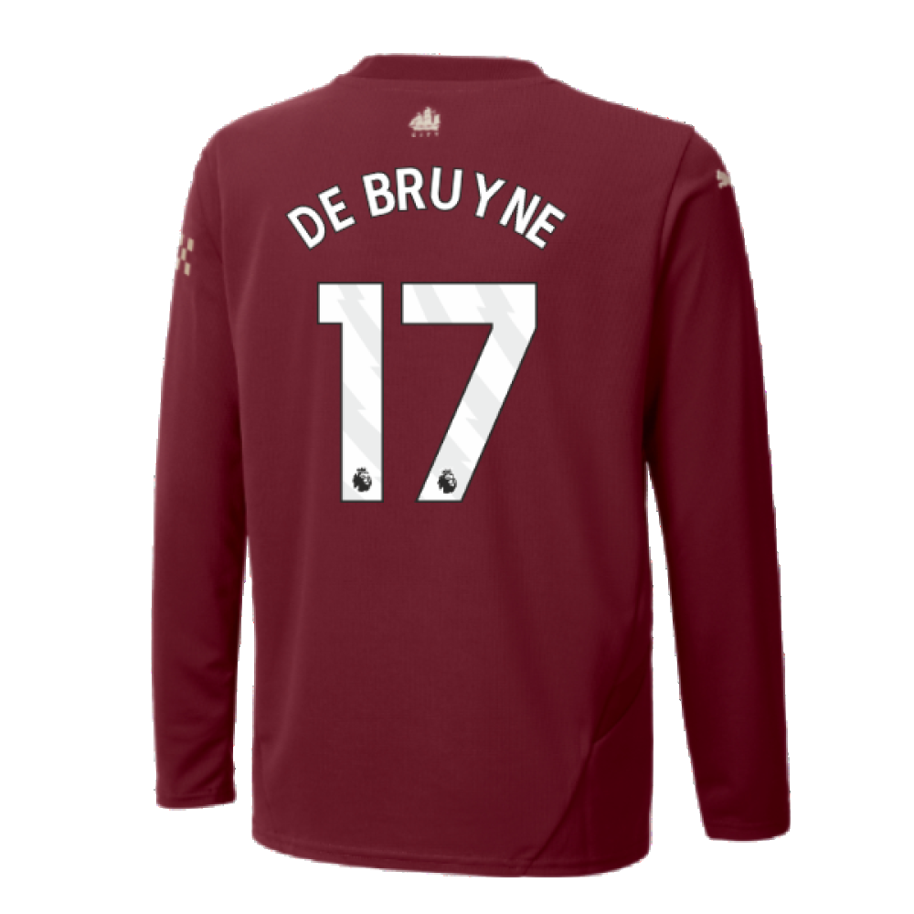 2024-2025 Man City Third Long Sleeve Shirt (Kids) (De Bruyne 17)