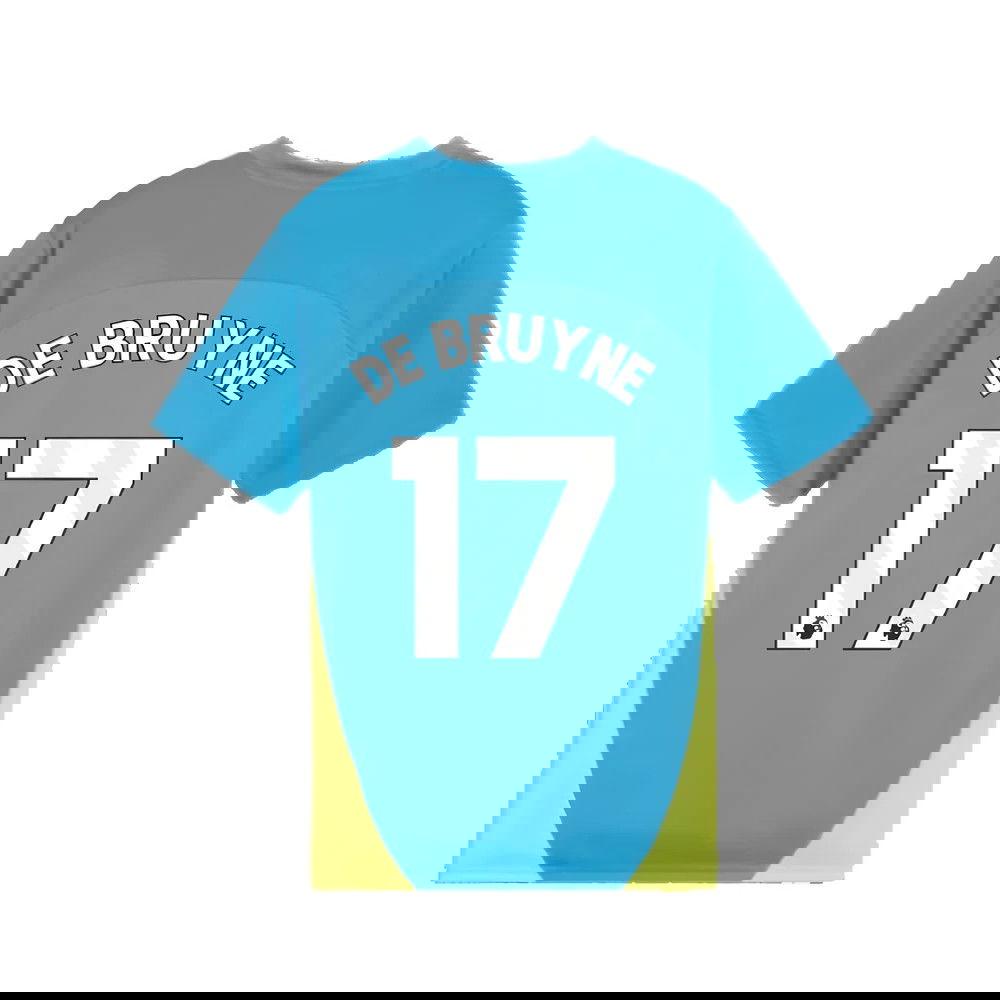 2024-2025 Man City Training Shirt (Magic Blue) - Kids (De Bruyne 17)