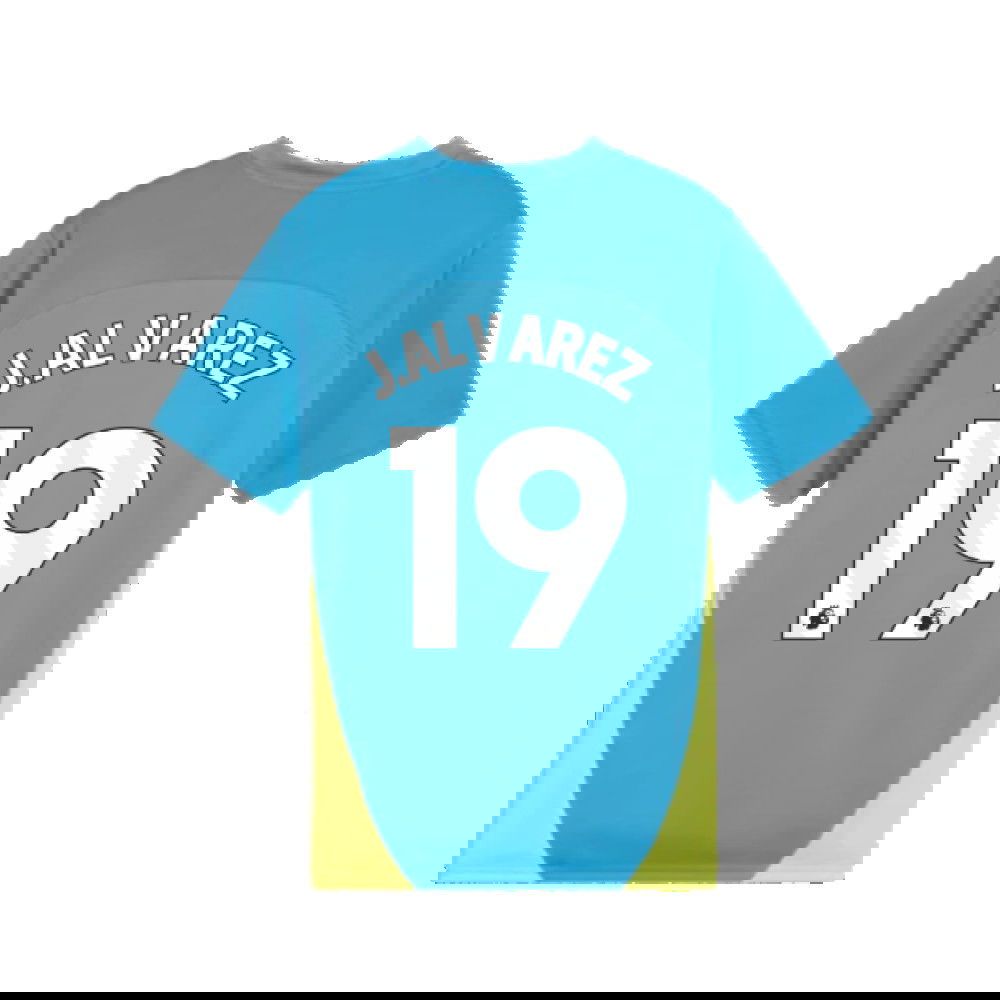 2024-2025 Man City Training Shirt (Magic Blue) - Kids (J.Alvarez 19)