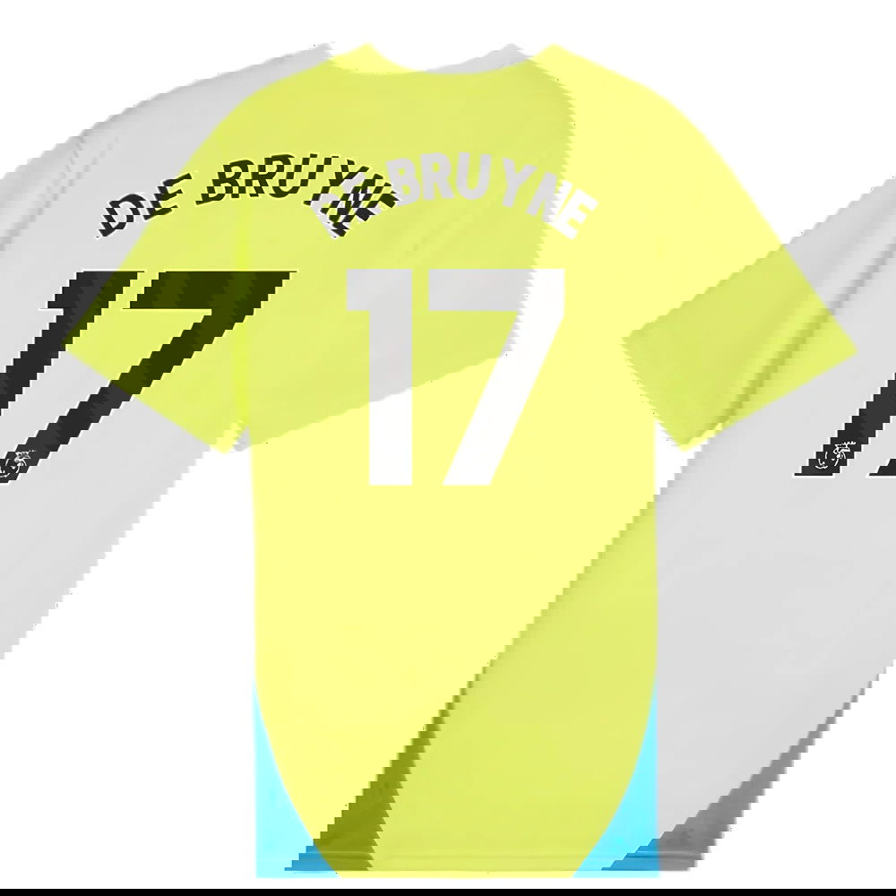 2024-2025 Man City Training Shirt (Yellow Glow) - Kids (De Bruyne 17)