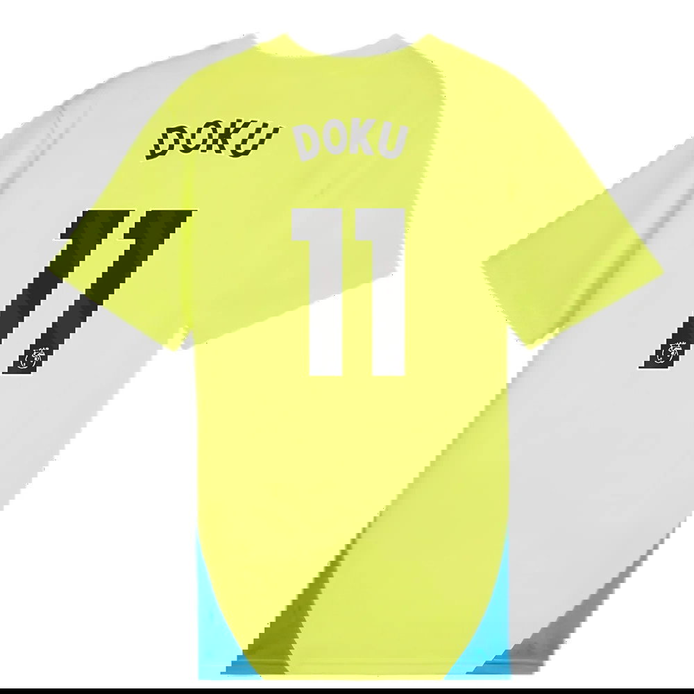 2024-2025 Man City Training Shirt (Yellow Glow) - Kids (Doku 11)