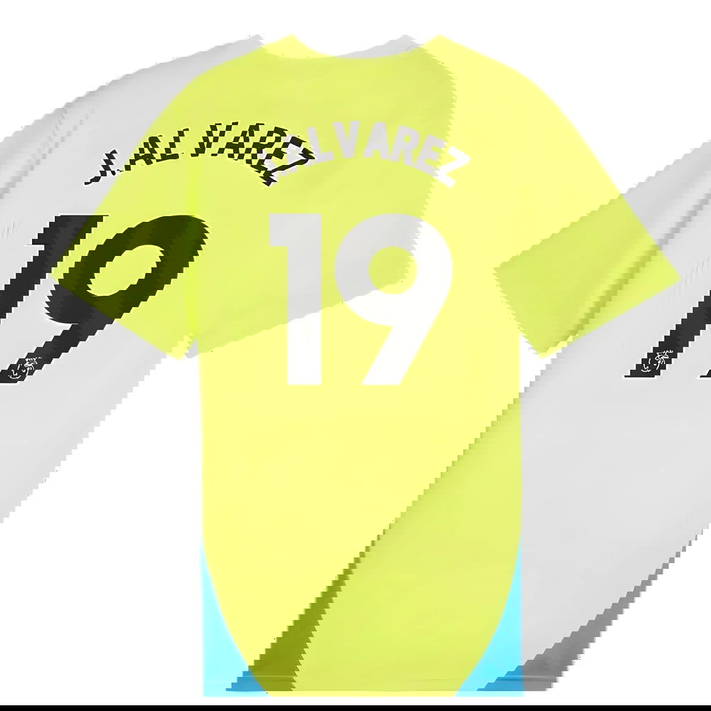 2024-2025 Man City Training Shirt (Yellow Glow) - Kids (J.Alvarez 19)