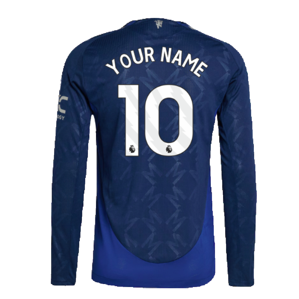 2024-2025 Man Utd Authentic Long Sleeve Away Shirt (Your Name)