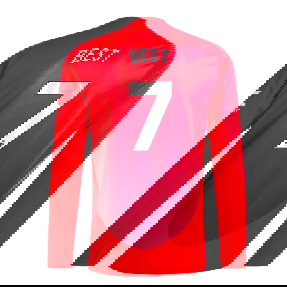 2024-2025 Man Utd Authentic Long Sleeve Home Shirt (Best 7)