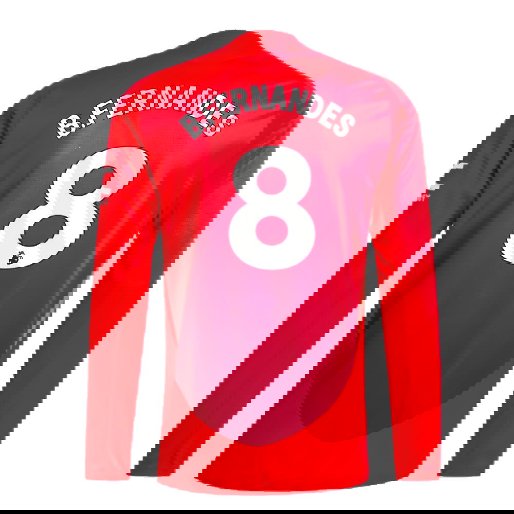2024-2025 Man Utd Authentic Long Sleeve Home Shirt (B.Fernandes 8)