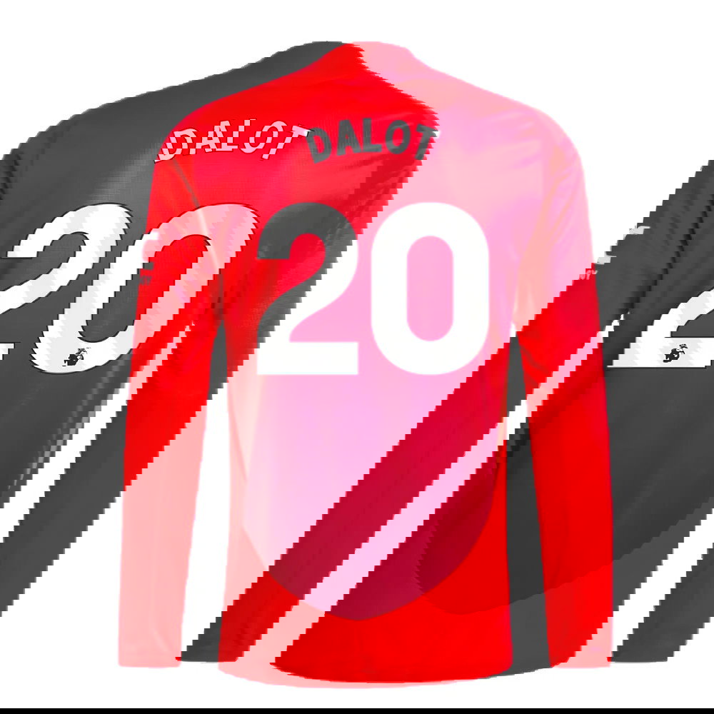 2024-2025 Man Utd Authentic Long Sleeve Home Shirt (Dalot 20)