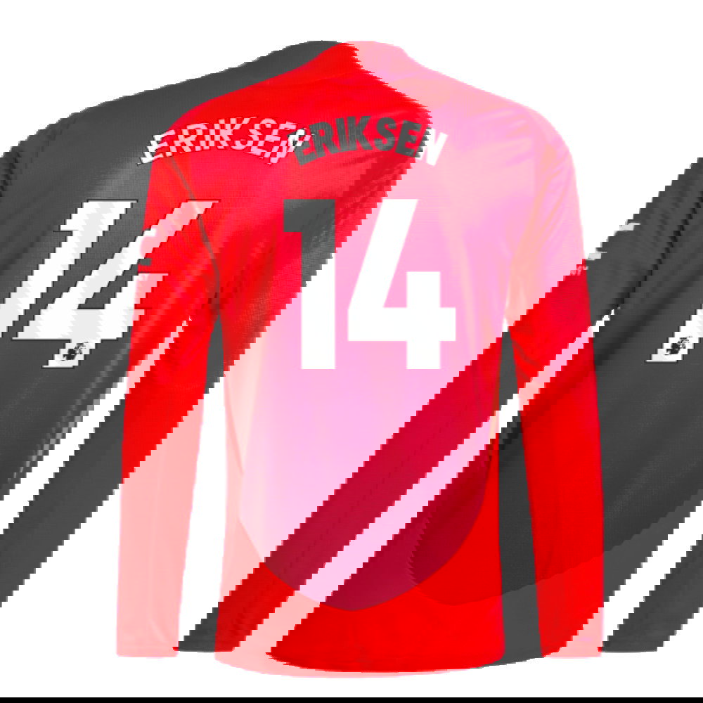2024-2025 Man Utd Authentic Long Sleeve Home Shirt (Eriksen 14)