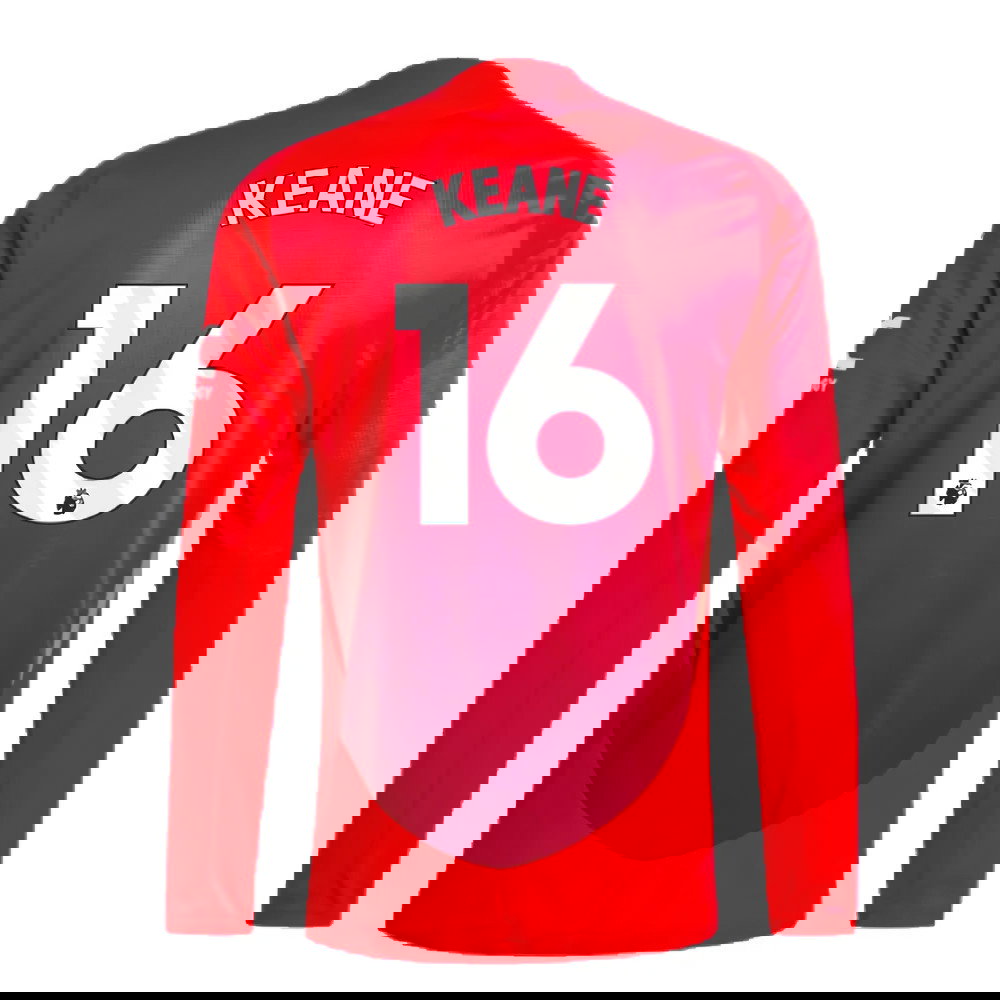 2024-2025 Man Utd Authentic Long Sleeve Home Shirt (Keane 16)