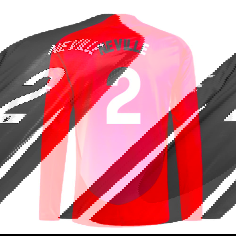 2024-2025 Man Utd Authentic Long Sleeve Home Shirt (Neville 2)
