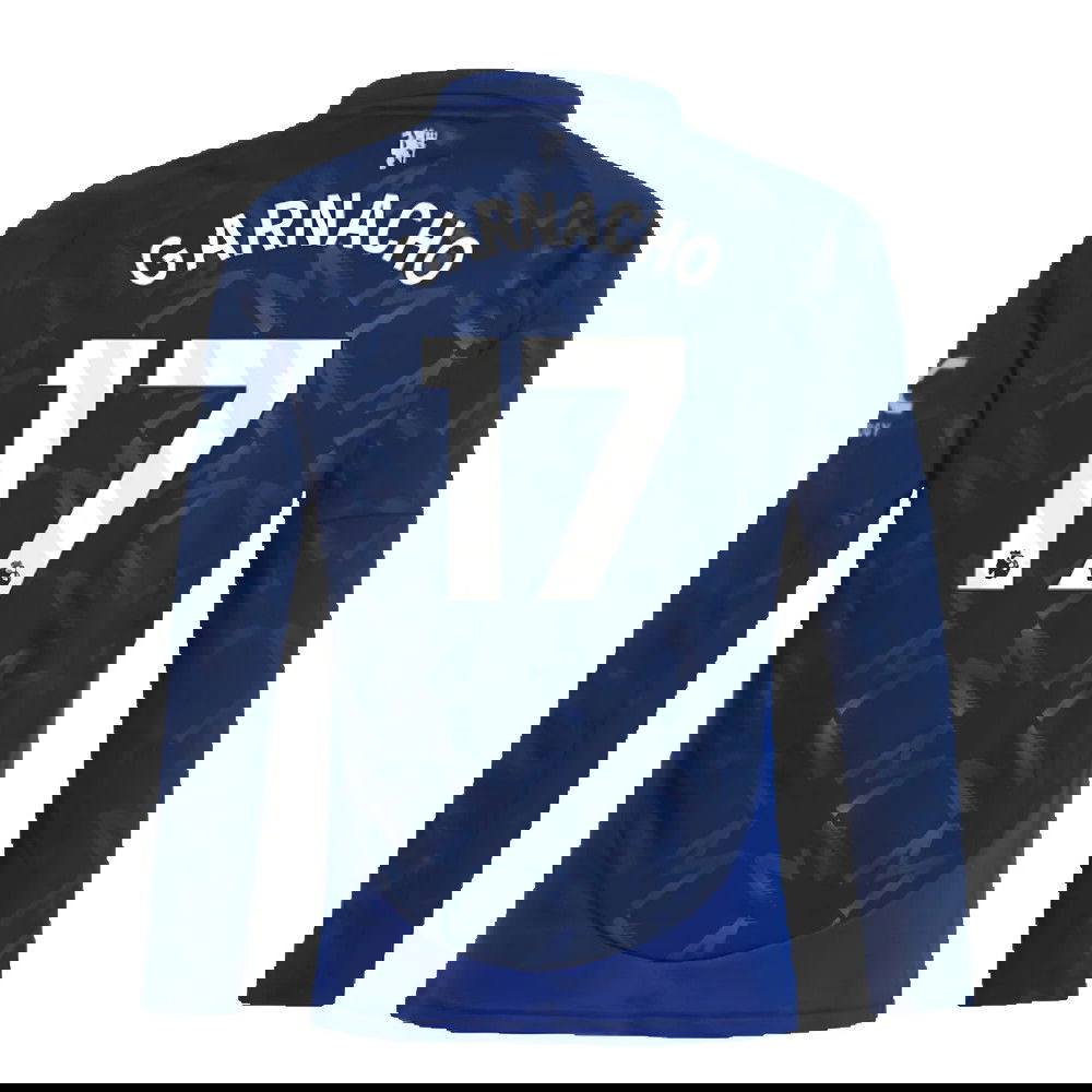 2024-2025 Man Utd Long Sleeve Away Shirt (Kids) (Garnacho 17)