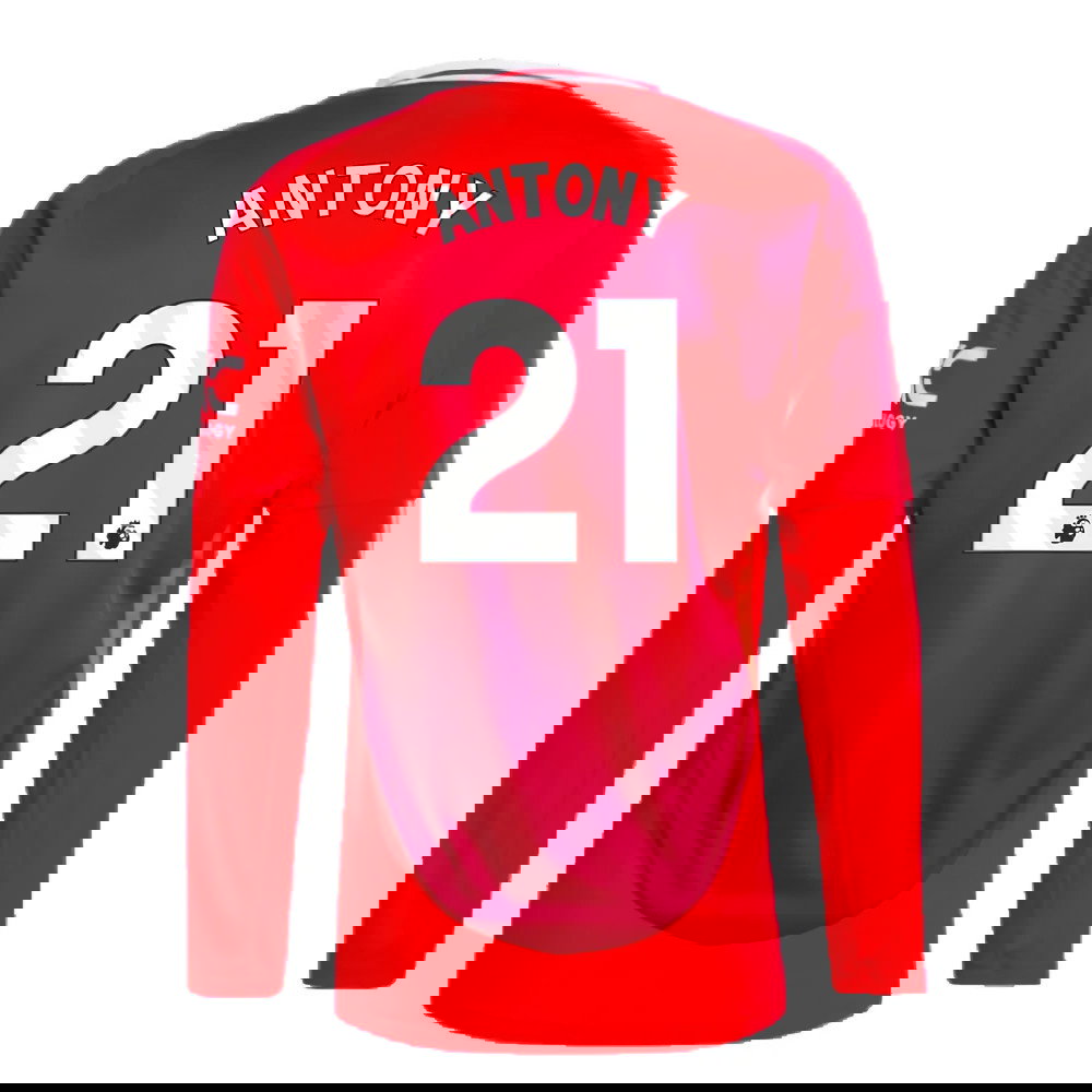 2024-2025 Man Utd Long Sleeve Home Shirt (Antony 21)
