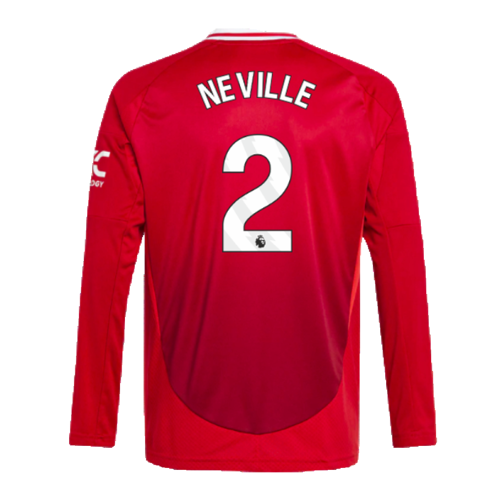 2024-2025 Man Utd Long Sleeve Home Shirt (Kids) (Neville 2)