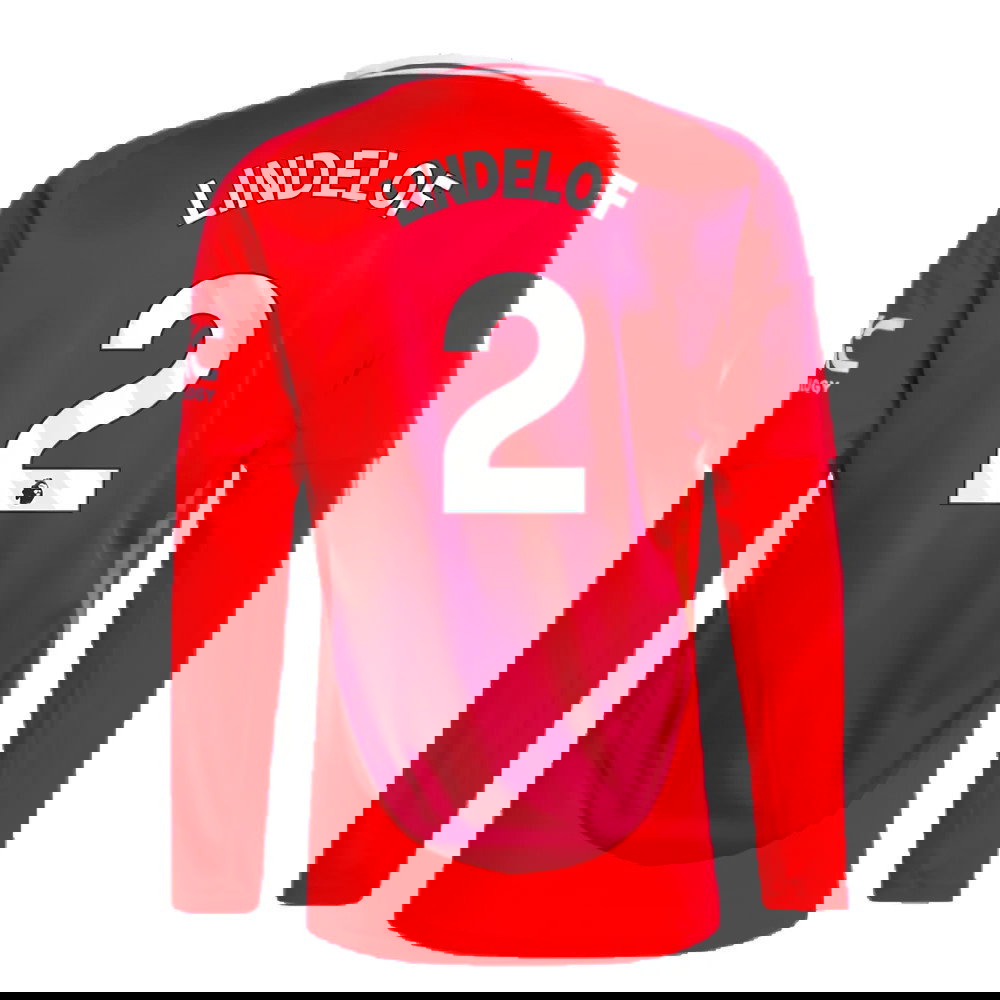 2024-2025 Man Utd Long Sleeve Home Shirt (Lindelof 2)