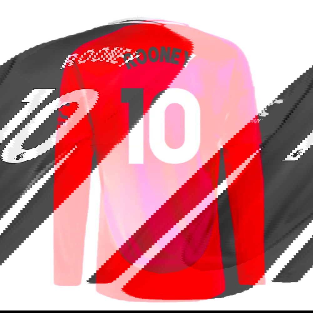 2024-2025 Man Utd Long Sleeve Home Shirt (Rooney 10)