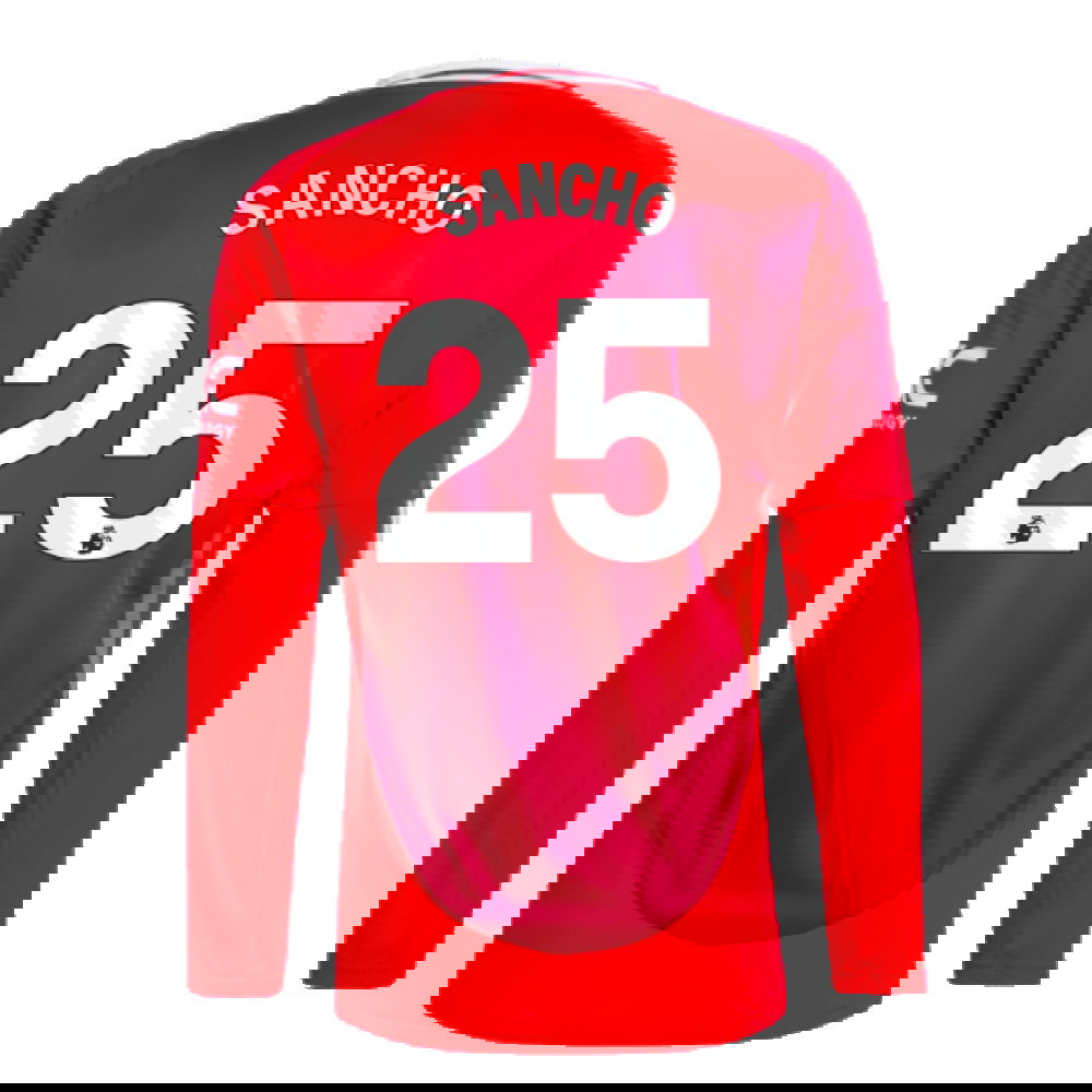 2024-2025 Man Utd Long Sleeve Home Shirt (Sancho 25)