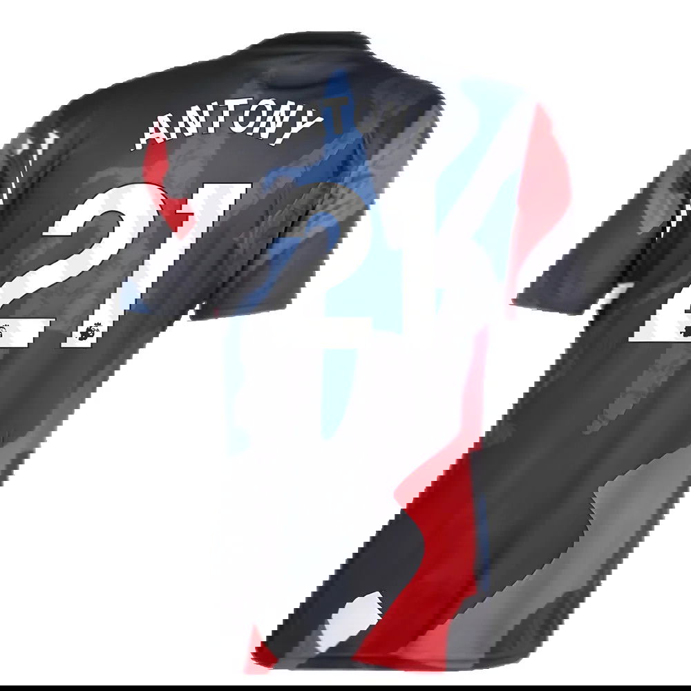 2024-2025 Man Utd Pre-Match Jersey (Black) (Antony 21)