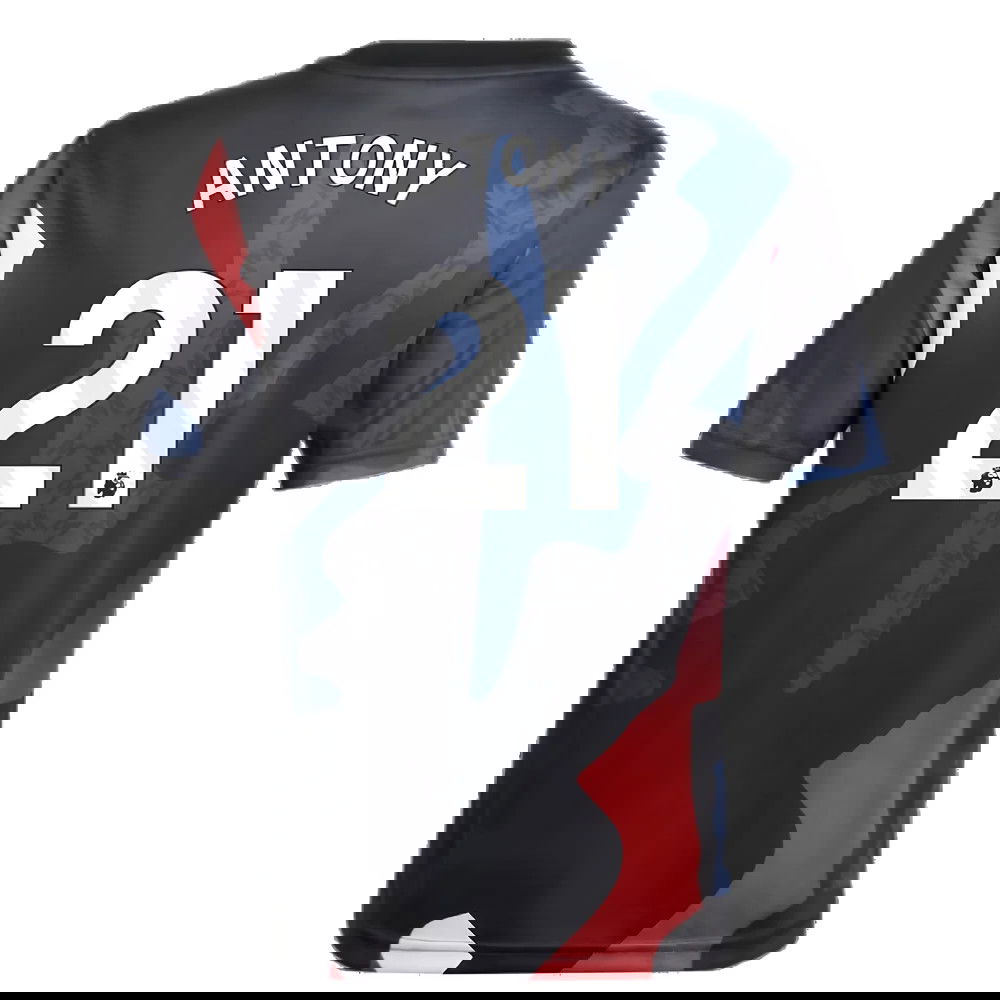 2024-2025 Man Utd Pre-Match Jersey (Black) - Kids (Antony 21)