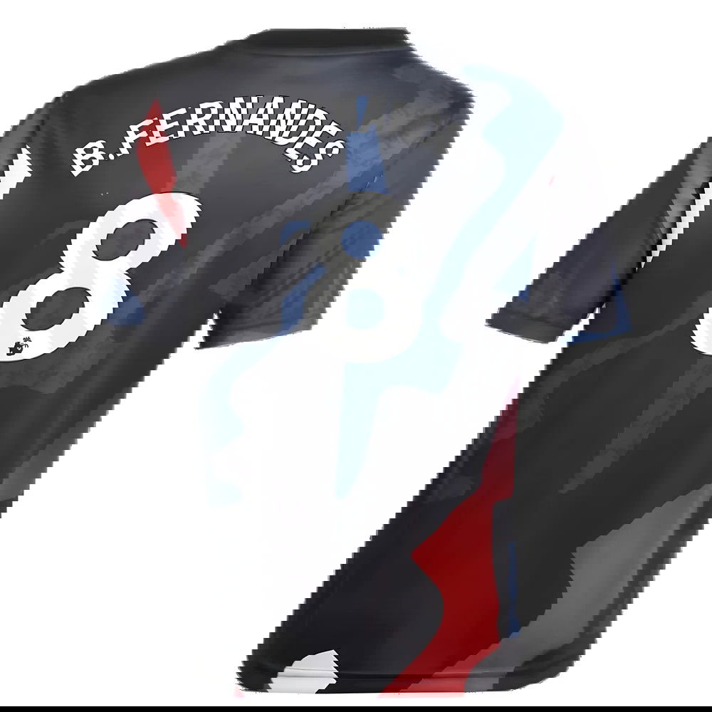 2024-2025 Man Utd Pre-Match Jersey (Black) - Kids (B.Fernandes 8)