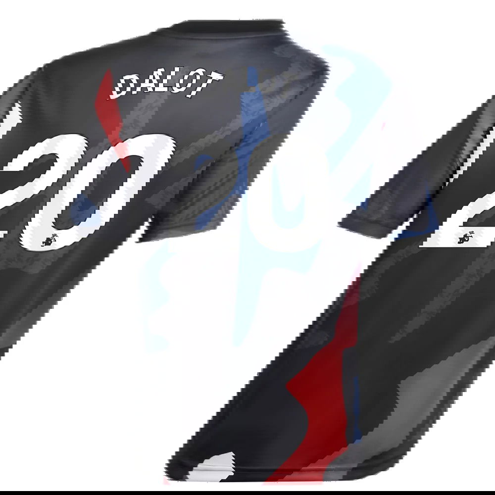 2024-2025 Man Utd Pre-Match Jersey (Black) - Kids (Dalot 20)