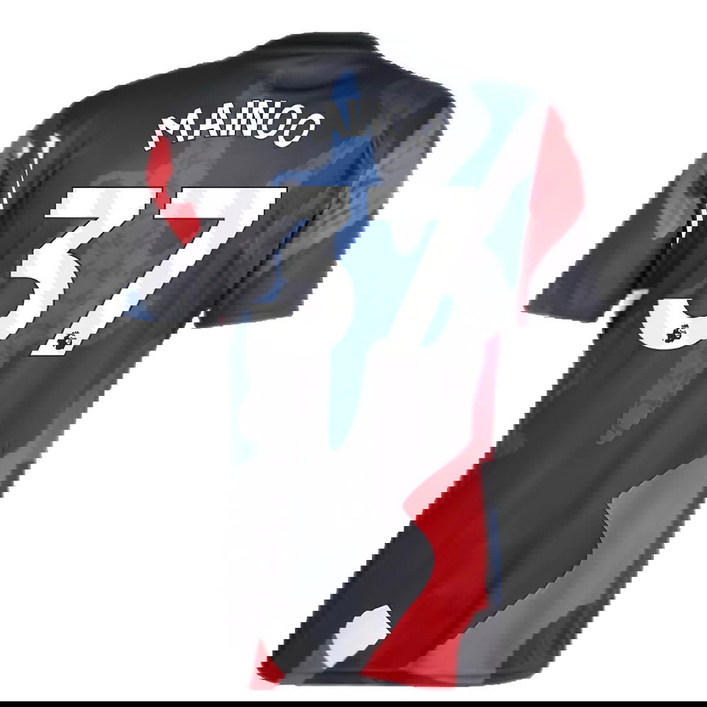 2024-2025 Man Utd Pre-Match Jersey (Black) (Mainoo 37)