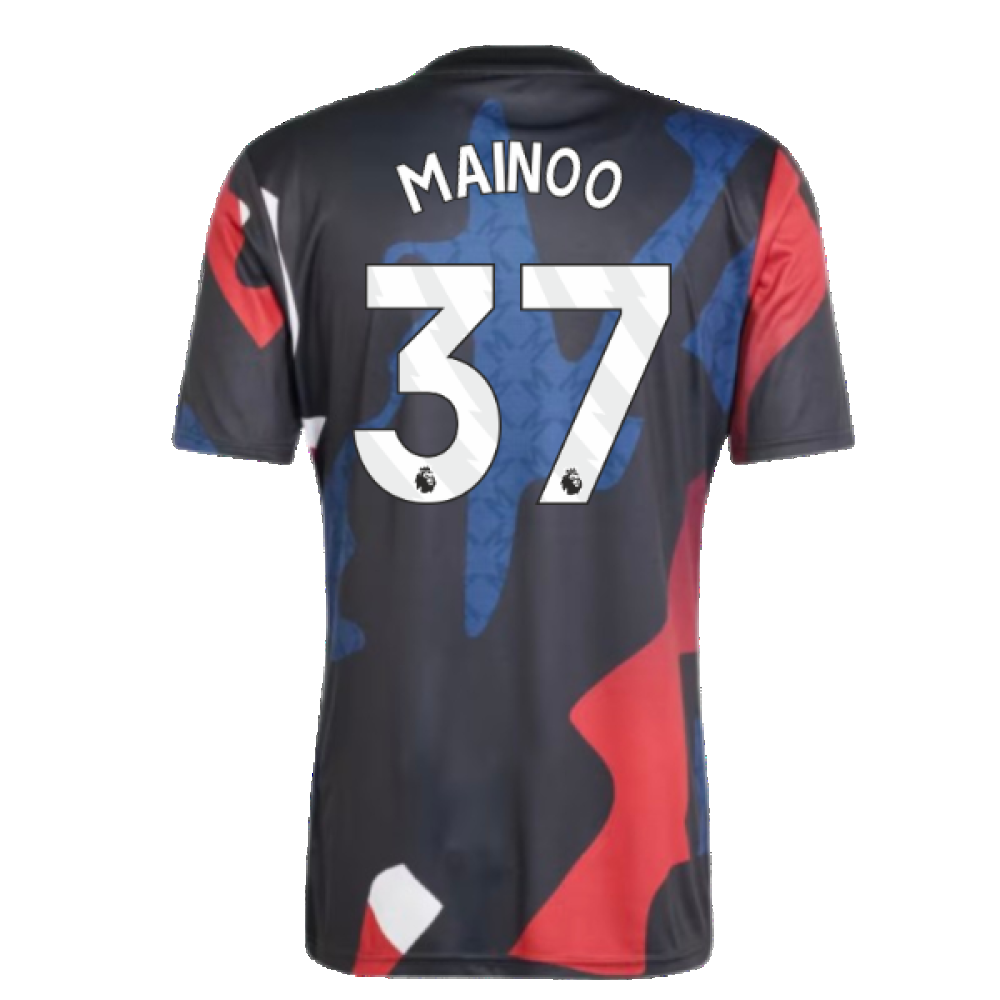 2024-2025 Man Utd Pre-Match Jersey (Black) (Mainoo 37)