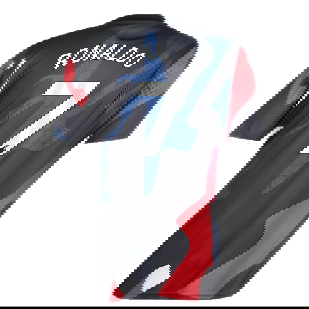 2024-2025 Man Utd Pre-Match Jersey (Black) (Ronaldo 7)