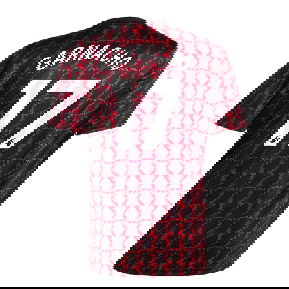 2024-2025 Man Utd Pre-Match Shirt (Black) (Garnacho 17)