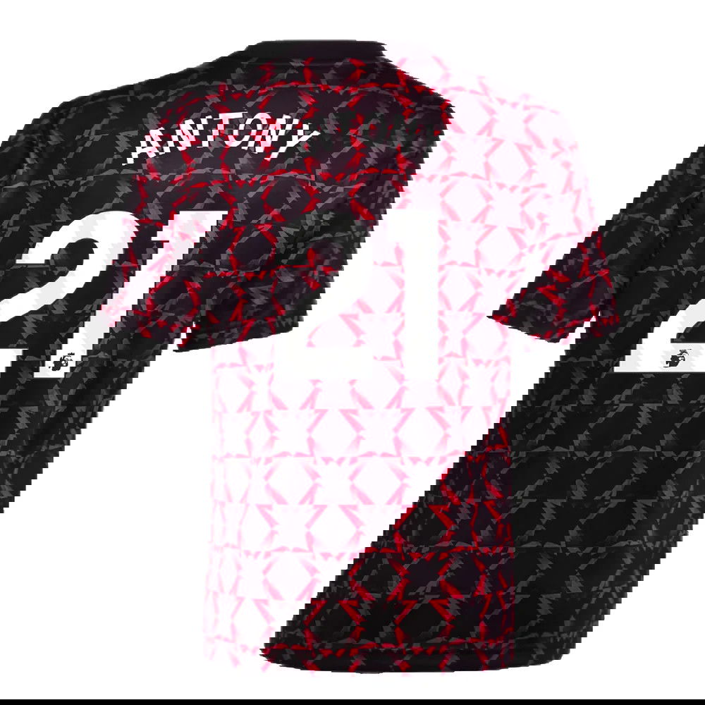 2024-2025 Man Utd Pre-Match Shirt (Black) - Kids (Antony 21)